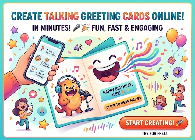 Talking birthday audio greeting card